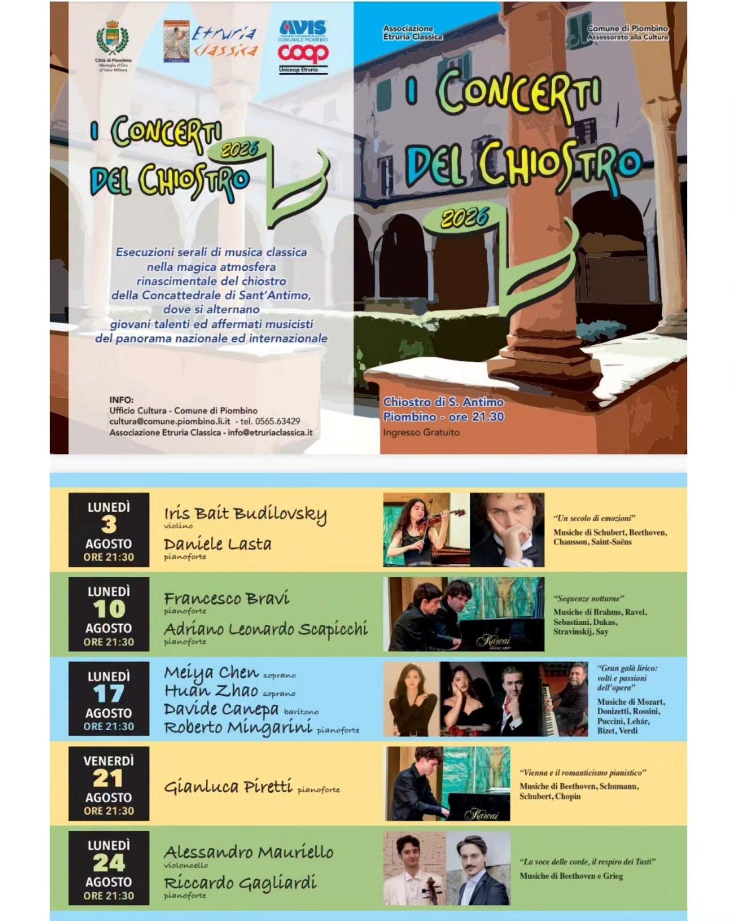 Affiche de I Concerti del Chiostro 2026
