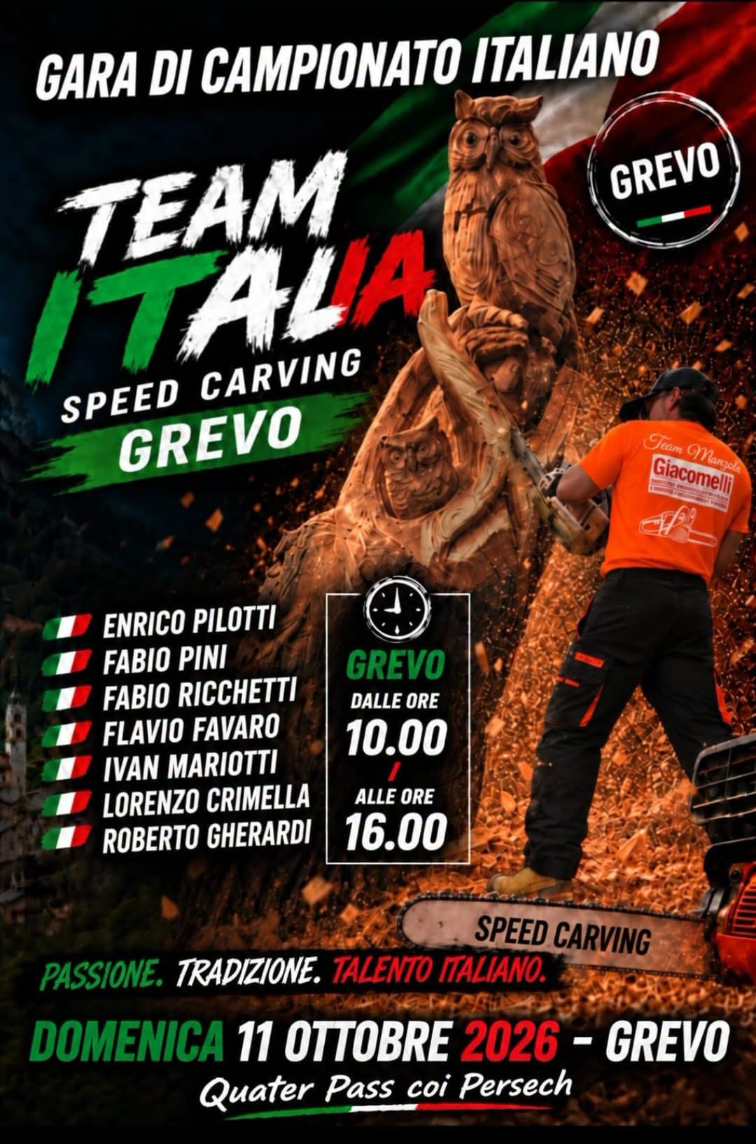Poster for GARA DI CAMPIONATO ITALIANO TEAM ITALIA SPEED CARVING