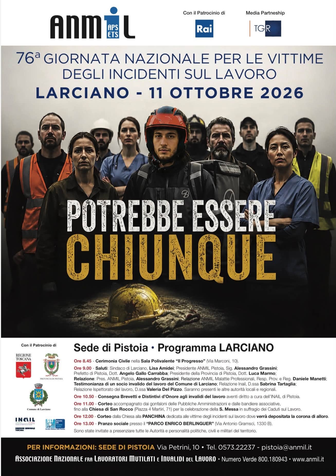 Poster for 76ª GIORNATA NAZIONALE PER LE VITTIME DEGLI INCIDENTI SUL LAVORO