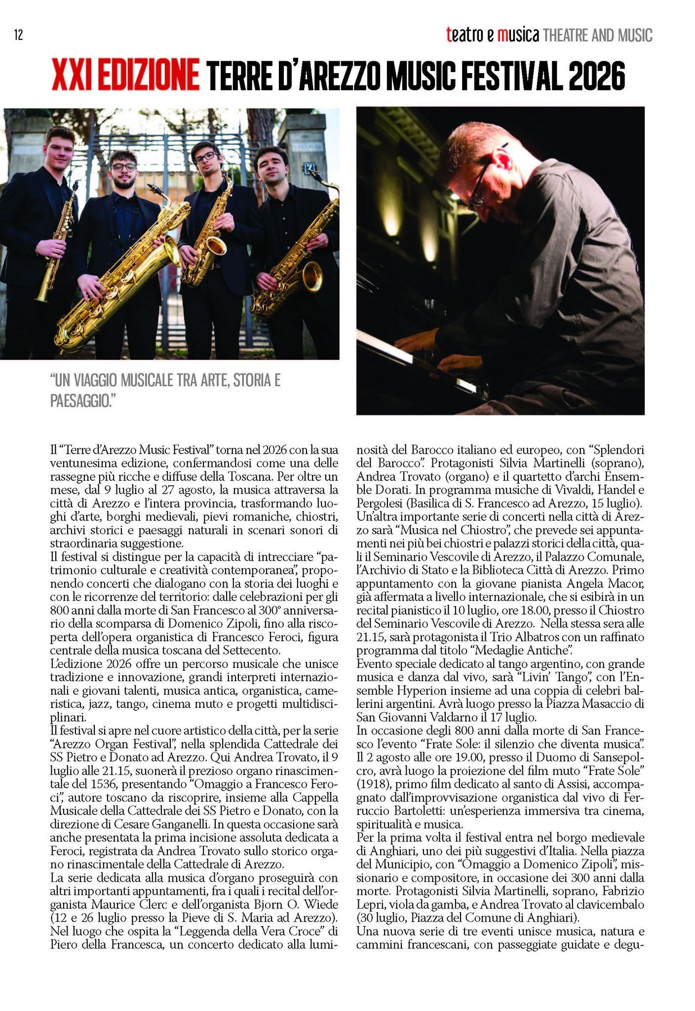 Affiche de XXI Edizione Terre d'Arezzo Music Festival 2026